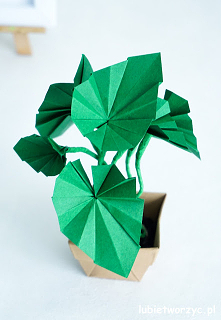 Tutorial ukazujący sposób wykonania ślicznej rośliny doniczkowej metodą origami ;)