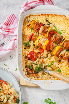 Zapiekanybryxni szaszłyki z indyka