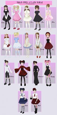 Przykłady stylu Gothic Lolita -
