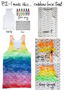 koronkowa tęczowa koszulka DIY