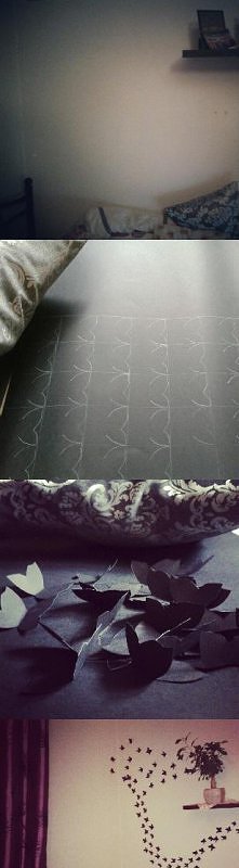 Inspiracja z innego wystroju pokoju. Ale ten sama robiłam, troszkę wycinania ale w końcu są moje motylki. ;)