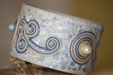 biżuteria autorska ju. - marmurkowa perła~ vintage