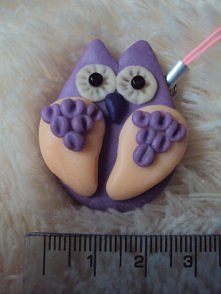Sówka z modeliny astra- zawieszka