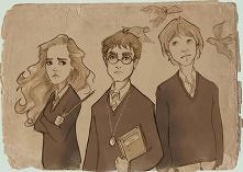 Hermiona, Harry i Ron . mal...