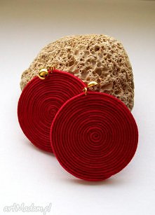 Kolczyki RED APPLE Soutache Sutasz Sutaż