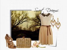 Zestaw Mojego Autorstwa:)
Sukienka Miss Selfridge.
W odcieniach beżu, jasnego brązu. 
Lekko i dziewczęco