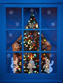 Świąteczny zestaw naklejek na okno (proj. Pracownia Nitki)