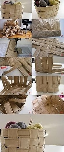 koszyk z papieru szarego