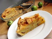 składniki na formę o średnicy 27 cm. i wysokości 3 cm. :

kruche ciasto:
250 g mąki ( 200 g mąki pszennej i 50 g mąki żytniej drobno mielonej)
125 g masła (z lodówki)
1 jajko
sz...