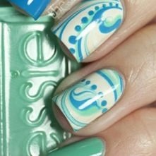 błękitno-miętowe zawijaski