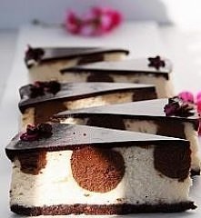 Sernik w czekoladowe kropki
Składniki:

(tortownica - 24 cm)

Spód ciasta
1, 5 kubka pokruszonych pełnoziarnistych herbatników( 200 g )
1/ 4 kubka kakao ( 62,5 ml)
2 łyżki cukru...