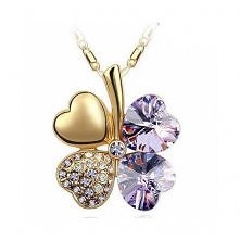 Swarovski Elements Crystal Four Leaf Clover Pendant Necklace 19"-CN9034P