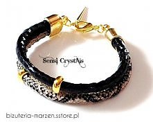 SNAKE PRINT złoto bransoletka