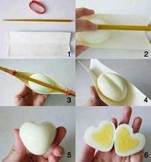 Heart shaped eggs.