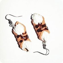 kolczyki rurki z kremem i czekoladą