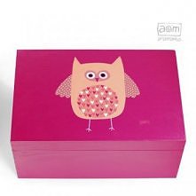 pudełko 20x30 - różowa sowa