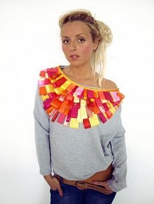 Bluza FUNKY szara, różowa by Sysia S M