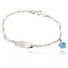 Srebrna Bransoletka Błękitna Gwiazdeczka