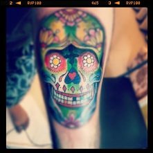 skull forearm tattoo