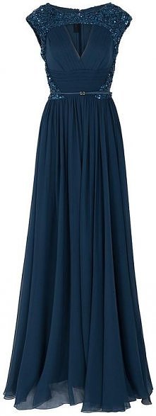 Elie Saab Chiffon Beaded Cap Sleeve Gown