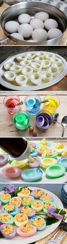     diy colorful easter eggs