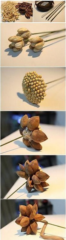 kwiatki z orzechów
