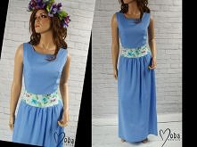 błękitna długa sukienka