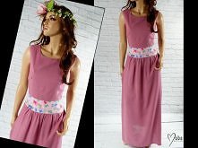 różowa długa sukienka