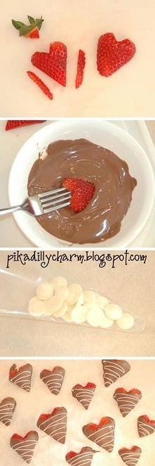      diy chocolate covered strawberry heart