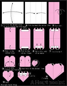 how to, how to fold, origami instructions, paper folding, step by step, tutorial, origami paper heart pocket