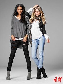 H&M SPODNIE RURKI CZARNE JEANS