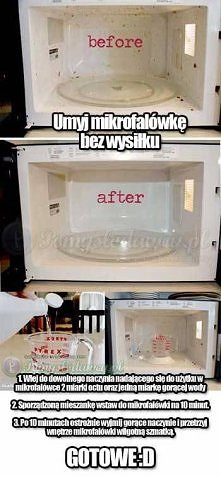 SUPER TRIK NA SZYBKIE UMYCIE MIKROFALÓWKI NA BŁYSK BEZ WYSIŁKU!! :D