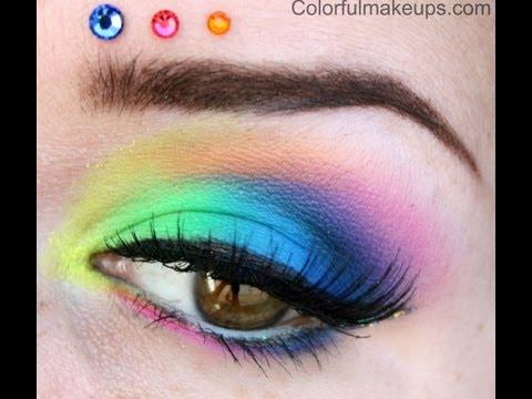 Colorful makeup tutorial using sleek acid palette
