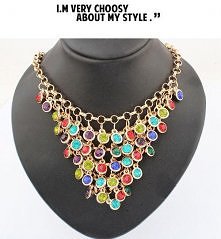 naszyjnik necklace kamienie biżu biżuteria łańcuszek wisiorek kolia lazurowa czarna biała różowa niebieska kolorowa unikatowa hipster hipsterka biżuteria frędzle tygrys lew pant...