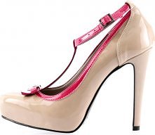 Szpilki w kolorze nude na obcasie typu stożek PRIMA MODA