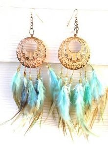 piórkowe kolczyki, uwielbiam <3