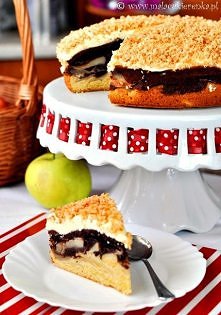 JABŁECZNIK Z KAKAO I KOKOSEM

Ciasto:
- 250 g miękkiego masła,
- 1 szklanka cukru pudru,
- 1 opakowanie cukru waniliowego,
- 6 jajek,
- 2 szklanki mąki,
- 2 łyżeczki proszku do ...