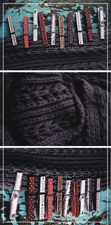 Zestaw spinaczy malowanych farbami akrylowymi. smacznie i zdrowo. 

Guzik prawda... ;)