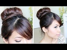 Sock Bun Braid Updo Hairstyle for Medium Long Hair Tutorial