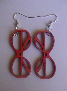 Drewniane kolczyki, wym. 4,7cm x 2cm