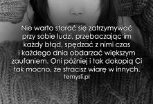 Będą chcieli to zostaną sami..