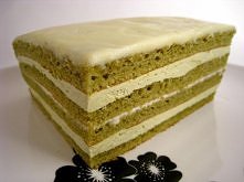 Green Tea and White Chocolate Opera Cake