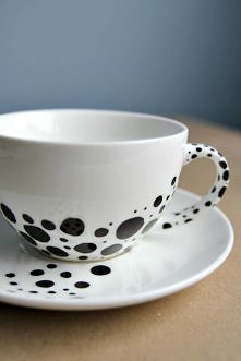 Zrób to sama DIY Filiżanka w groszki