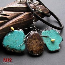 Naszyjnik PLASTRY TURKUSOWE...