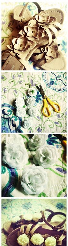 Babcine sandały stuningowane na romantic style :)