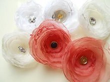 Tiulowe kwiatki diy.