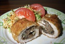 Roladki z piersi kurczaka z grzybami