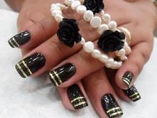 black with gold