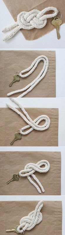 diy, easy, knot, key, holder
