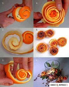 róże ze skórek pomarańczy